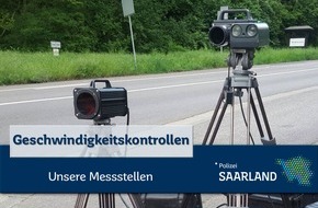 Landespolizeipräsidium Saarland: POL-SL: Geschwindigkeitskontrollen im Saarland / Ankündigung der Kontrollörtlichkeiten und -zeiten - 41. KW 2024