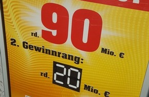 Eurojackpot: Jackpot geknackt / Deutscher Rekordgewinn geht nach Baden-Württemberg / Weitere Millionäre in der Gewinnklasse 2