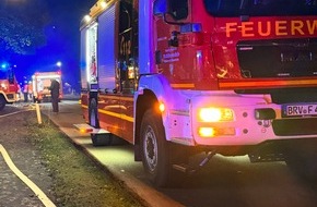 Kreisfeuerwehr Rotenburg (Wümme): FW-ROW: Unwettereinsatz hält Feuerwehr in Atem: Blitzschlag und überschwemmte Straßen in Bremervörde