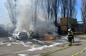 Feuerwehr München: FW-M: Mehrere Pkw durch Feuer zerstört (Großmarkthalle)