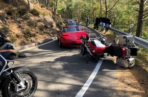 Polizeidirektion Landau: POL-PDLD: Maikammer - Schwerer Motorradunfall auf der Totenkopfstraße