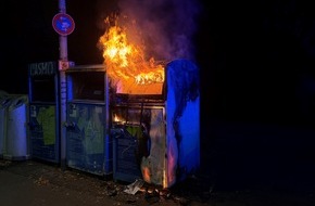 Polizei Duisburg: POL-DU: Wanheimerort: Brand eines Altkleidercontainers - Zeugensuche