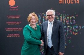 Messe Berlin GmbH: Bundesaußenminister begrüßte internationale GewerkschafterInnen zum 3. IGB Weltkongress im CityCube Berlin / Zweite Premierenveranstaltung im CityCube erfolgreich angelaufen (FOTO)