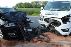 Polizei Coesfeld: POL-COE: Lüdinghausen, Seppenrade, B474/ Transporter und Auto kollidieren