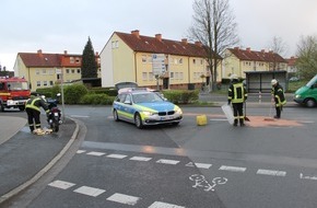 Freiwillige Feuerwehr Werne: FW-WRN: Verkehrsunfall zwischen Krad und PKW auf der Stockumer Straße