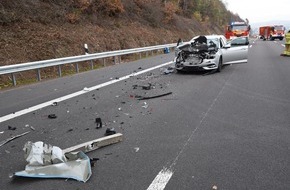 Polizeidirektion Kaiserslautern: POL-PDKL: A6/Wattenheim, Schwerverletzt nach Auffahrunfall