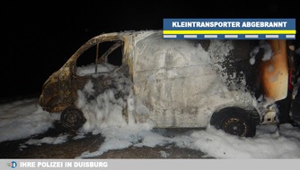 Polizei Duisburg: POL-DU: Asterlagen: Ford Transit brennt aus - Zeugen gesucht