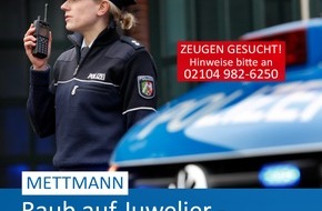 Polizei Mettmann: POL-ME: Juwelier beraubt - Inhaber mit Messer bedroht - Mettmann - 2310035