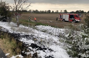 Polizeiinspektion Osnabrück: POL-OS: Rieste: Böschungsbrand auf der A1 - Polizei erreichte zahlreiche Anrufe (FOTO)