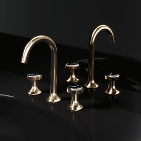 Stil statt Style: „Valencia“ in Edelmessing matt mit schwarzem Marmor von Jörger Design