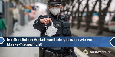 Bundespolizeidirektion München: Bundespolizeidirektion München: Vogel stoppt Regionalexpress / Maskenstreit eskaliert