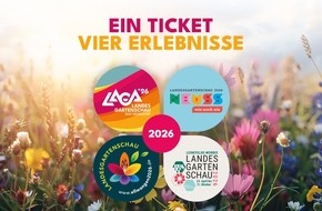 Landesgartenschau Neuss 2026: Ein Ticket, viermal Gartenglück: Landesgartenschauen 2026 starten gemeinsame Ticketaktion