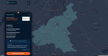 Westenergie AG: Störungsauskunft.de: Online-Portal mit neuen Modulen für die Gas- und Wasserversorgung