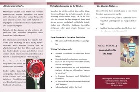 Polizeipräsidium Mainz: POL-PPMZ: Flyer Kinderansprecher