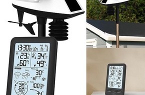 PEARL GmbH: infactory Funk-Wetterstation FWS-220 mit Profi-Außensensor, Wettervorschau & Hygrometer: Immer bestens über das Wetter informiert