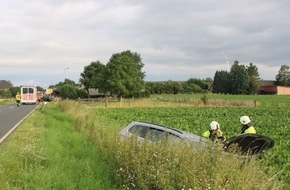 Polizei Düren: POL-DN: Nach Unfall im Acker gelandet