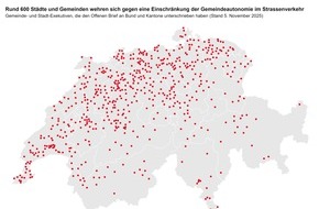 Schweizerischer Städteverband / Union des villes suisses: Offener Brief: Rund 600 Städte und Gemeinden wehren sich gegen eine Einschränkung der Gemeindeautonomie im Strassenverkehr