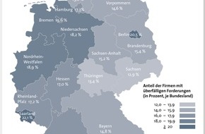 CRIF GmbH: Jedes sechste Unternehmen zahlt Rechnungen verspätet / Berliner Unternehmen zahlen 32 Tage zu spät