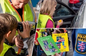 Polizeipräsidium Mittelhessen - Pressestelle Marburg-Biedenkopf: POL-MR: Blitz für Kids - Kinder übergeben grüne Karten, gelbe Karten und Zitronen