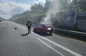 Kreisfeuerwehr Rotenburg (Wümme): FW-ROW: Brennender PKW auf Standstreifen