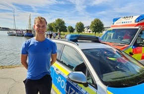 Polizeidirektion Itzehoe: POL-IZ: 250909.2 Büsum: Ersthelfer springt ins Hafenbecken und rettet 73-Jährigen