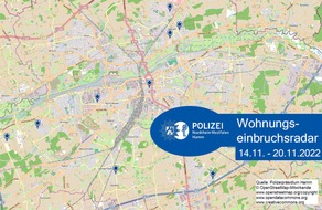 Polizeipräsidium Hamm: POL-HAM: Wohnungseinbruchsradar Hamm für die Woche vom 14. November bis 20. November 2022