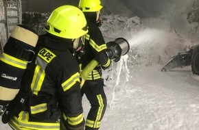 Feuerwehr Olpe: FW-OE: Brand in Lagerhalle schnell unter Kontrolle