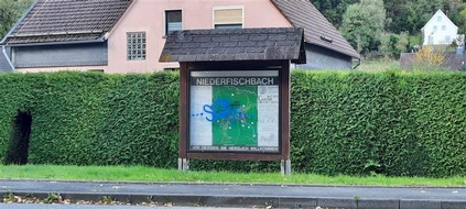 Polizeidirektion Neuwied/Rhein: POL-PDNR: Niederfischbach - Farbschmierereien im gesamten Ortsbereich