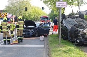 Polizei Minden-Lübbecke: POL-MI: Auto überschlägt sich bei Überholmanöver