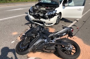 Polizeidirektion Kaiserslautern: POL-PDKL: Motorradfahrer bei Überholvorgang schwer verletzt