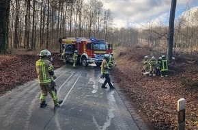 Freiwillige Feuerwehr Menden: FW Menden: PKW landet im Graben - eine verletzte Person