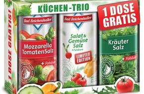 Südsalz GmbH: Bad Reichenhaller gibt frischem Salat und Gemüse die richtige Würze / "Salat&GemüseSalz" für kurze Zeit erhältlich / Eine Dose gratis beim Kauf eines "Küchen-Trios" (mit Bild)