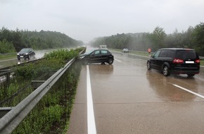 Polizeidirektion Kaiserslautern: POL-PDKL: Zwei Aquaplaning-Verkehrsunfälle auf A6