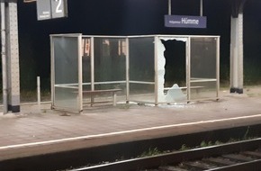 Bundespolizeiinspektion Kassel: BPOL-KS: Scheibe von Wartebereich zerstört