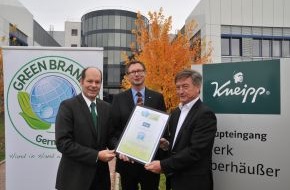 GREEN BRANDS Organisation: Kneipp als GREEN BRAND Germany ausgezeichnet (BILD)