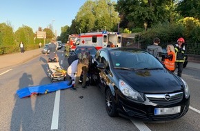 Polizeipräsidium Westpfalz: POL-PPWP: Unfall: Verletzter Motorradfahrer und Stau in der Innenstadt