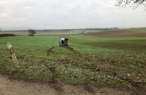 Polizeidirektion Landau: POL-PDLD: Pkw kommt von der Fahrbahn ab - Frau leichtverletzt