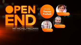 PREMIUM-Gruppe GmbH: Open End: Michel Friedman spricht über Freiheit mit Katja Kipping, Boris Palmer und Ulf Poschardt