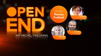 WELT Nachrichtensender: Open End: Michel Friedman spricht über Freiheit mit Katja Kipping, Boris Palmer und Ulf Poschardt