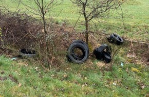 Polizeidirektion Trier: POL-PDTR: Eckersweiler, "Panzerstra&szlig;e" Illegale Entsorgung von M&uuml;lls&auml;cken und Pkw-Reifen
