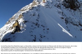 Schweizerischer Nationalfonds / Fonds national suisse: SNF: Bild des Monats November 2006: Computermodell simuliert 
Verbreitung und Entwicklung des Permafrosts im steilen Fels