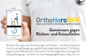Berufsverband für Orthopädie und Unfallchirurgie e.V.: Patientenindividuell, arztgesteuert, digital: OrthoHeroBKK unterstützt Patienten bei Rücken- und Knieleiden