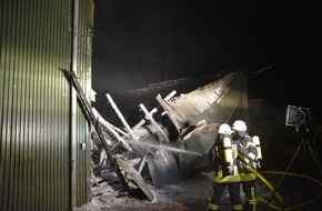 Polizeiinspektion Stade: POL-STD: Lagerhalle in Harsefeld bei Feuer vollständig zerstört, Einbrecher in Stade und Himmelpforten