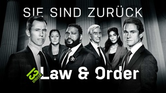 Sky Deutschland: Rückkehr nach 12 Jahren: Die Crime-Kultserie "Law & Order" meldet sich mit einer brandneuen Staffel exklusiv auf 13th Street zurück