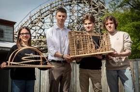 Ingenieurkammer-Bau NRW: NRW-Landesfinale im Wettbewerb Junior.ING:  Schülerinnen und Schüler aus Bielefeld und Oberhausen bauen die besten Achterbahnmodelle und vertreten das Land in Berlin