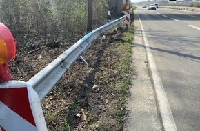 Polizeidirektion Worms: POL-PDWO: Worms- nach Verkehrsunfallflucht erheblicher Schaden an Leitplanken entstanden- Zeugen gesucht!