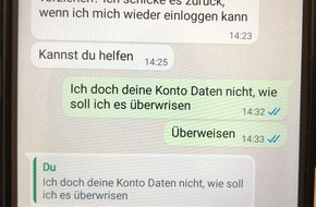 Polizei Hagen: POL-HA: So sieht ein "Messenger-Betrug" aus - Originalbilder veröffentlicht