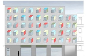 a&o HOTELS and HOSTELS: Fassade in 3D: Farbe und Format für a&o Berlin-Friedrichshain