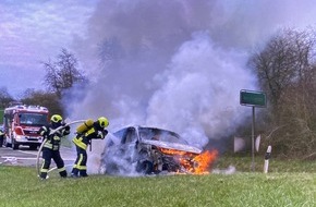 Polizeidirektion Pirmasens: POL-PDPS: Zweibrücken - Pkw gerät während der Fahrt in Brand