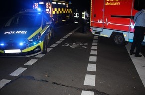 Polizei Mettmann: POL-ME: Pedelec übersehen - Eine Person schwer verletzt - Mettmann - 2011024